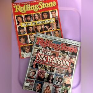 Lot 21 🔥 Rolling Stone 1986 Yearbook Special Double Issue & Live Aid 1985 80s